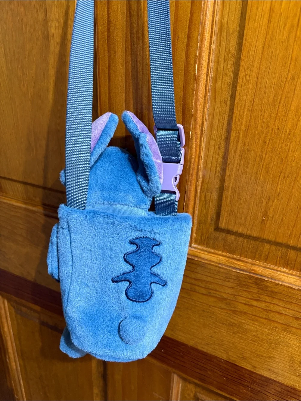 Disney Blue Stitch Plush Crossbody Bag for Kids - Bright Blue